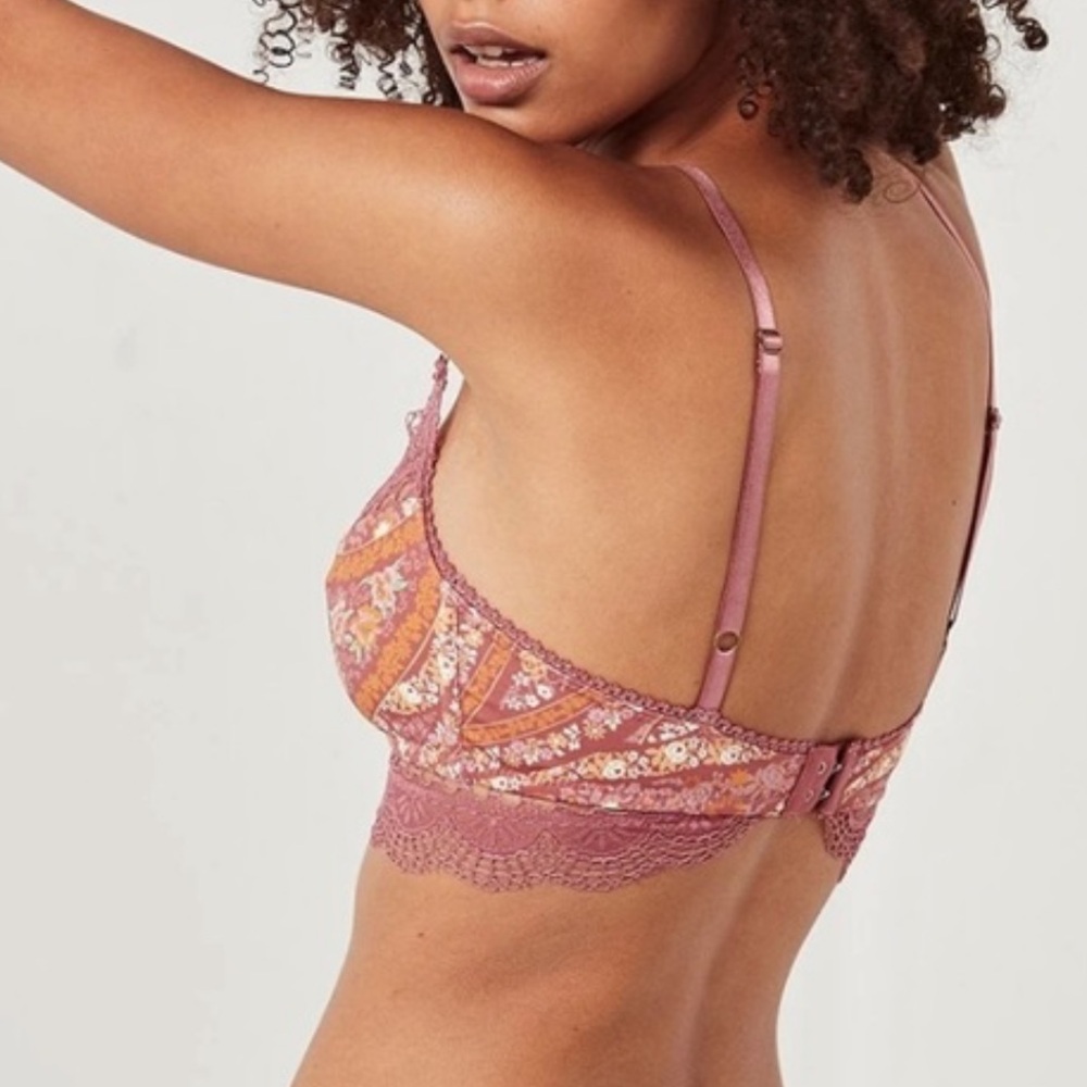 SPELL AND THE GYPSY PURPLE GOLDEN FLORAL PRINT AUBURN CITY LIGHTS LACE BRALETTE - Picture 9 of 10